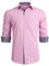 HISDERN Chemise Formelle pour Hommes décontractée à Manches Longues Chemises habillées Classiques boutonnées - Rose - XL