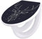 banjado Familien WC Sitz mit Absenkautomatik 44,5x37cm / Klodeckel/Klobrille mit Kindersitz aus hochwertigem Polypropylen/Toilettensitz Kindersitz integriert Motiv Sternbild Hirsch