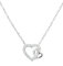 AMOONIC Damen Kette Herz Anhänger Halskette 925 Sterling Silber I Herzkette Echtsilber zwei verschlungene Herzen I Echt Silberkette mit Zirkoniasteinen I Schmuck Geschenk für Frauen Sie Frau Freundin