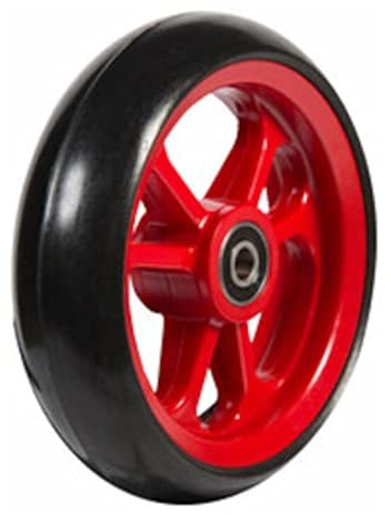 FabaCare Fiberrolle für Rollstühle, Rollstuhlrad, Ersatzrad, Rad, Rollstuhl-Lenkrolle, Spezialversiegelung, 6 Zoll, Rot