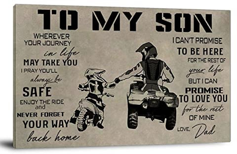 ATV Dad And Dirt Bike To My Son Poster Dekorative Malerei Leinwand Wandkunst Wohnzimmer Poster Schlafzimmer Gemälde 30 x 45 cm