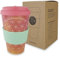 Morgenheld Taza de Café para Llevar, Flower of life, Porcelana Coffee to go Vaso con Tapa 380ml