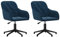 vidaXL 2X Esszimmerstuhl Drehbar Höhenverstellbar Drehstuhl Wohnzimmerstuhl Küchenstuhl Stuhl Stühle Polsterstuhl Essstuhl Sessel Blau Samt