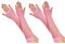 COSFAN 2 Paar Lange Netzhandschuhe, Damen Fingerlose Mesh Handschuhe, Mädchen Hohle Handschuhe für 80er Jahre Kostüm Tanz Party (Rosa)