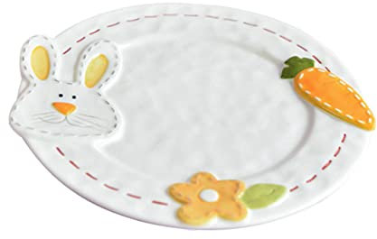 SHOWERORO Ostern-frühstücksteller Ostern Obstteller Süßes Abendgericht Osterteller Ostern Obstschale Ostergericht Salatteller Aus Porzellan Snackgericht Frontplatte Keramik Niedlich Mädchen