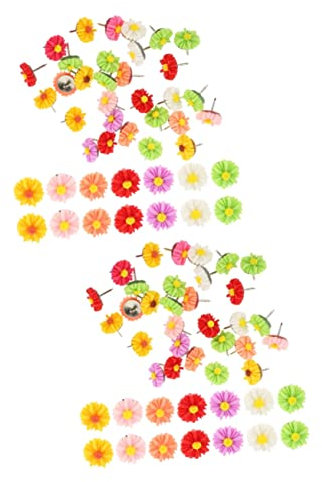 NUOBESTY 120pcs Convenient Push for Notice Boards Maps Photos Multi-function Thumbtacks for Easy Marking and Decoration Safe Storage Box Included