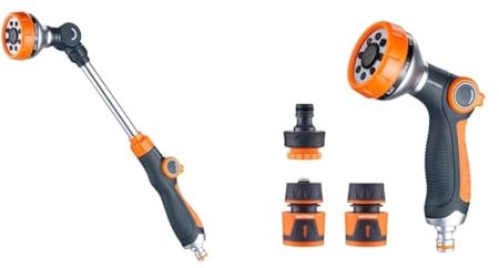 GRIFEMA Blumenampel-Gießstab, 8 Sprühbilder Garten Schlauch Bewässerung Zauberstab & Gartenbrause Anzug, Handbrause Garten-Spritzpistolen