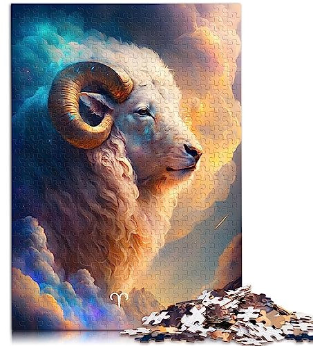 Fiery Ram Puzzles, Papppuzzles, 1000 Teile, Puzzle für Erwachsene und Kinder ab 12 Jahren, Lernspielzeug, Familienspiele, 26 x 38 cm.