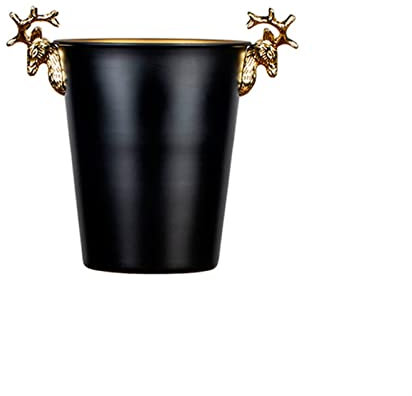 HEXEH Eiskübel EIS Eimer Gold Geweih Griff Edelstahl Champagner Eimer Haushalt Rotwein EIS Wein Eimer Toll for Bar Chilling Bier Getränkekühler/Biereimer (Size : S)