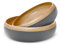 TPIA 11.81 Spun Bamboo Fruit Bowl - Decorative Wooden Bowl for Kitchen Counter - Grey, Pack of 2