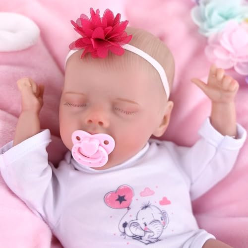 BABESIDE Lebensechte Wiedergeborene Baby Puppen 12 Zoll Neugeborene Baby Puppen Realistischer Weicher Körper Vollvinylkörper echte Babypuppen, Mädchen, Geschenkbox für Kinder ab 3 Jahren