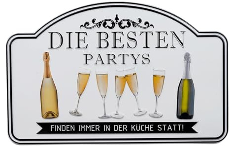 formano Blechschild Küchenparty | Lustiger Spruch | Dekoratives Geschenk | 25x40cm