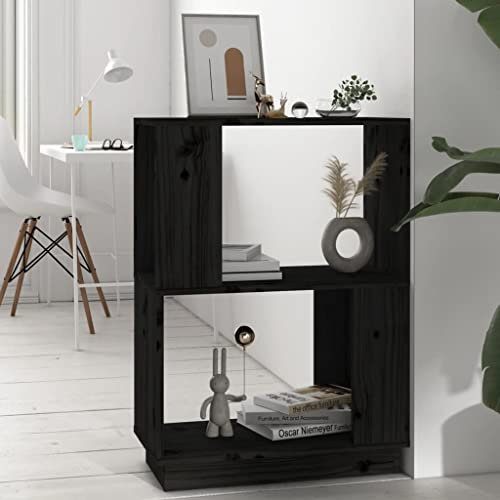 AJSEOYBS BüCherturm Freistehend,BüRo-BüCherregalebüCherregal/Raumteiler Schwarz 51x25x70 cm Massivholz Kiefergeeignet FüR Wohnzimmer, Schlafzimmer, Arbeitszimmer, Korridor