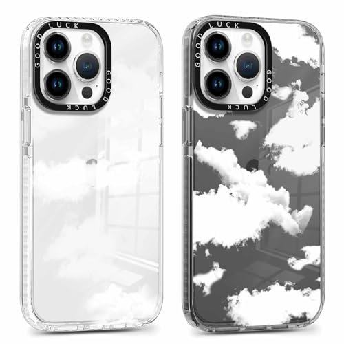 Xylota 2 Stück Handyhülle für iPhone 11 Pro Max 6,5 Hülle,Durchsichtig Case mit Aesthetic Muster Wolken,Dünn Silikon TPU Bumper Stoßfeste Kratzfest Schutzhülle Transparent Cover für iPhone 11 Pro Max