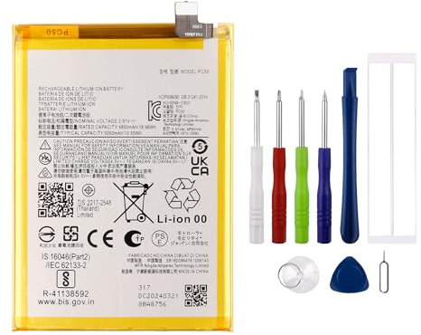 Swark 4850mAh Ersatz Akku PC50 Kompatibel mit Motorola Moto G14 PAYF0010IN Ersatzbatterie with Werkzeugsatz