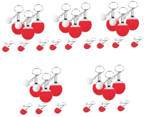 YARNOW 30 Stk Tischtennis Anhänger Tischtennis Tischtennisschläger-Schlüsselanhänger Pickleball-Schlüsselanhänger Schlüsselbund Sport Schlüsselanhänger Sportzubehör Metall rot