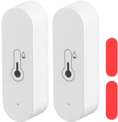 QWORK® 2 Stück WiFi Temperatursensor, Feuchtigkeitssensor, Fern Temperatur-Feuchtigkeitsmonitor, Only Kompatibel mit Cozylife-APP, Google Assistant, Alexa