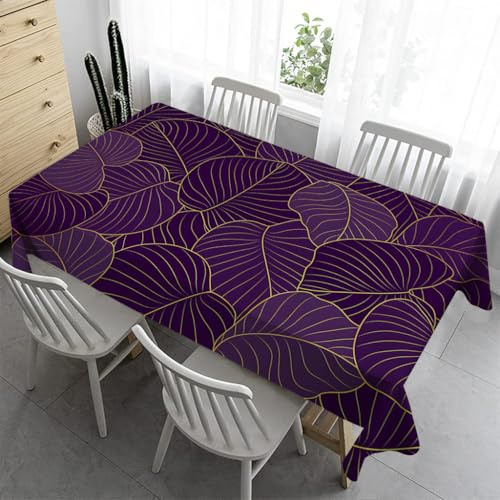 Palmblätter Tischdecke Klein Tischdecke 80x80 cm - Lila Tischdecke Outdoor Abwaschbar Gartentischdecke Eckig Tischdecken Wasserabweisend Fleckschutz für Geburtstag BierzeltgarniturA&94