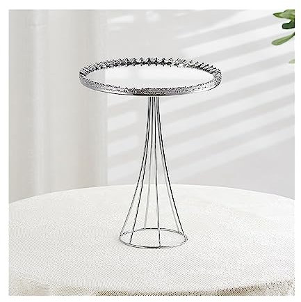 xiuling4568 Porta Torta da Tavolo da Dessert Semplice e alla Moda, espositore Dim Sum a Gamba Alta, Decorazione for Festa di Compleanno, Festa di Nozze(Silver,M)