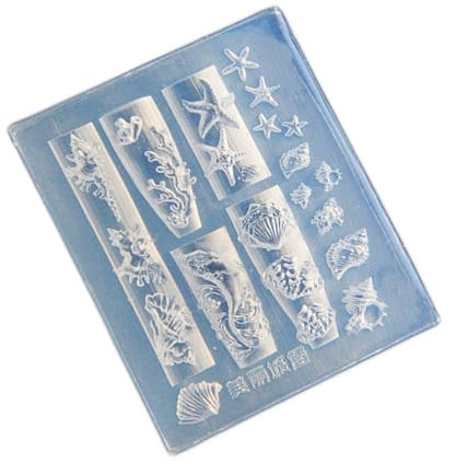 Sea Themed Silicone Nails Art Mold Set with Whale and Shell Designs for Manicure Fashionable Nails Art Designs Moulds