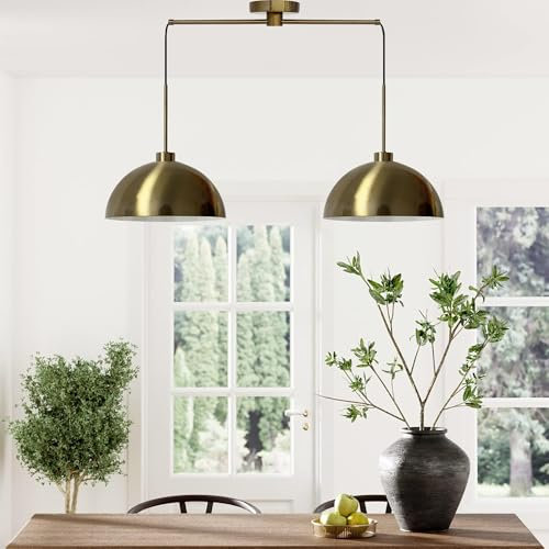 bamyum Lipeo Pendelleuchte Esstisch 2 Flammig Getrommelt Ø30 cm, Hängelampe Esstisch Vintage E27 Esstischlampe, Lampenschirm Hängelampe Getrommelt, Pendelleuchte Esstisch Wohnzimmer Esszimmerlampe
