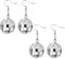 Disco Ball Earrings,4Pcs 70s Disco Ball Earrings for Women Silver Mirrorball Earrings for Party Dance,Glitter Ball Earrings Fun Disco Earrings for Women Disco Concert Accessories (4)