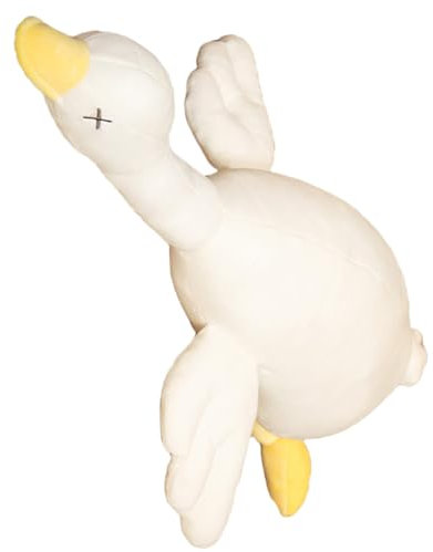 Cabilock Große Gans Plüschpuppe Kissen Simulierter Schmuck Entzückender Zeichentrickfilm Kreatives Kissen Dekoratives Stofftier Cartoon-Puppe Tierplüschspielzeug Weiß Pp Baumwolle