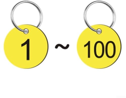 Sleek Design Set of 100 Engraved Number Plates Perfectly Suited to Enhance Any Space's Aesthetics (yellow)