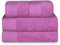 MERCURY TEXTIL- Juego 4 Toallas de 500gsm 100% Algodón, 2 de Baño y 2 de Manos, Suaves, Resistentes y Absorbentes. (Fucsia)