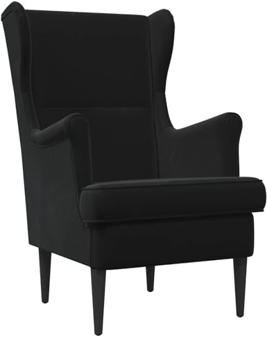 vidaXL Sessel Schwarz Samt, Schlafzimmer-Sessel, modernes Design, bequemer Platz, Wohnaccessoire, zeitgenössisch, funktionales Wohnzimmer