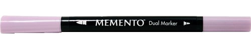 Tsukineko Memento Dual Tip Art Markers Purple, Lulu Lavender, Vibrant Colouring Pen for Artists, Archival, Water-resistant, for Stamping, Calligraphy, Water Colouring, Embossing, and Mixed Media