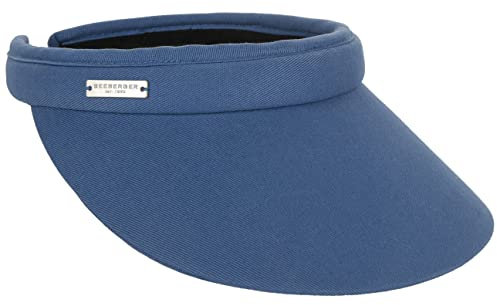 Seeberger Azalee Visière pare-soleil en coton pour femme - Bleu - Taille Unique