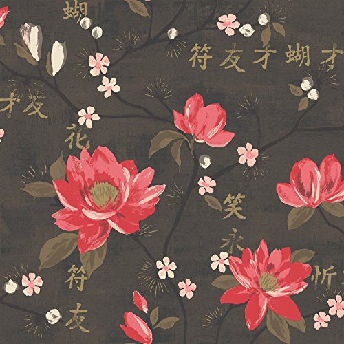 Holden Decor Black/Red Kaori Wallpaper