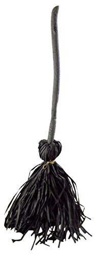 Roman Haunted Witch's Broom with Ghost Sounds Animated Halloween Decoration, 26 Inch
