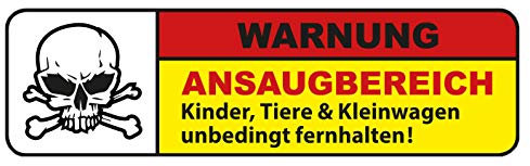 Aufkleber Fun Sticker Warnung Ansaugbereich Waschstrassenfest und UV-Beständig