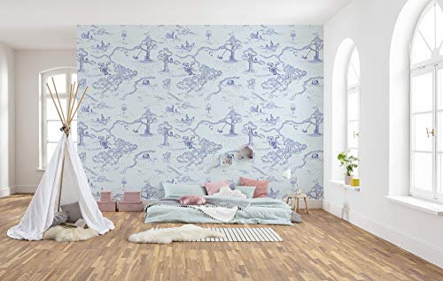 Komar Vlies Fototapete | Winnie Pooh Pat | Größe: 400 x 280 cm (Breite x Höhe), Bahnbreite 50 cm | Tapete, Wandbild, Dekoration, Wandbelag, Kinderzimmer, Schlafzimmer | DX8-032, blau