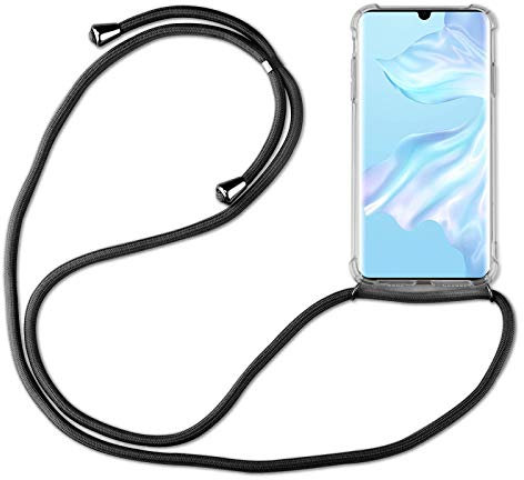 betterfon Hülle Kompatibel mit Huawei P30 Pro | Handykette Smartphone Halskette Hülle mit Band | Handyhülle mit Kordel zum Umhängen Kompatibel für P30 Pro | Schwarz