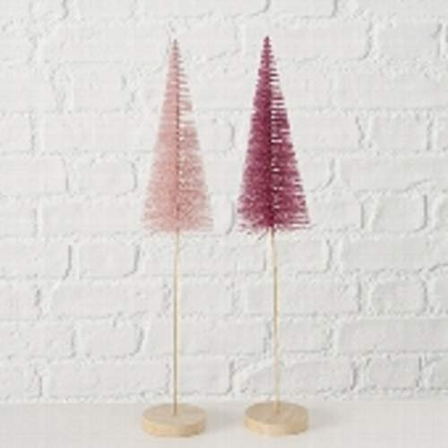 BOLTZE Deko Baum Bäumchen Dekoaufsteller H 40 cm rosa Kunststoff 2er Set