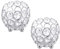MAGICVOGEL 2er Set Silber Kerzenhalter Kristall Glas Kerzenständer Teelichthalter Dekoration für Hochzeit Geburtstag Party Küche Wohnzimmer Büro (8x7cm)