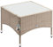 Casaria® Table d'appoint en polyrotin crème 58x58x42cm Table Basse de Jardin carrée avec Plaque en Verre Petite Table extérieur