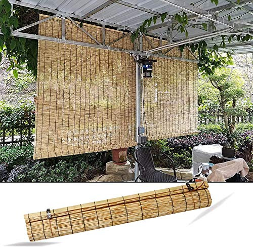 XRDSHY Bambusrollo, Rollo Bambus Sonnenschutz Bambus Jalousie Außen, Retro Winddicht Rollvorhang Mit Beschlägen, Holzrollo Für Fenster Tür Rollos,100 x 175 cm (39 x 69 in)