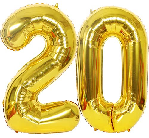 Helium Luftballons 20 gold Geburtstagsdeko 40 20 Geburtstag Party Deko Supplies,ballon 20 geburtstag,20 luftballon gold,folienballon 20 geburtstag mann frau ballon 20 geburtstag deko gold(20)