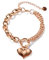 OSTAN Bracciale da donna in acciaio inox con ciondolo a forma di cuore, colore argento (oro rosa)