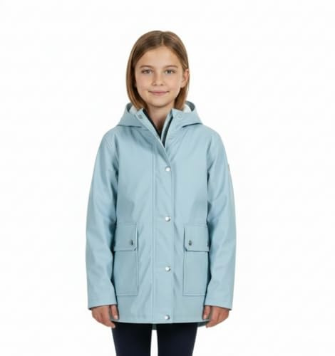 A2Z 4 Kids PU Raincoat Jackets Windbreaker Waterproof Raincoat 625 Dusty Blue 5-6