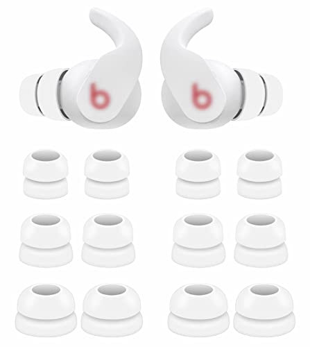 IiEXCEL 6 Paar Doppelflansch, kompatibel mit Beats Fit Pro / Studio Buds, Ersatz, geräuschreduzierend, Silikon-Ohrstöpsel, Weiß