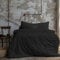 Komfortec Premium Bettwäsche 135x200 mit 1 Kissenbezug 40x80 cm Set aus Gebürstetes Mikrofaser - Schwarz