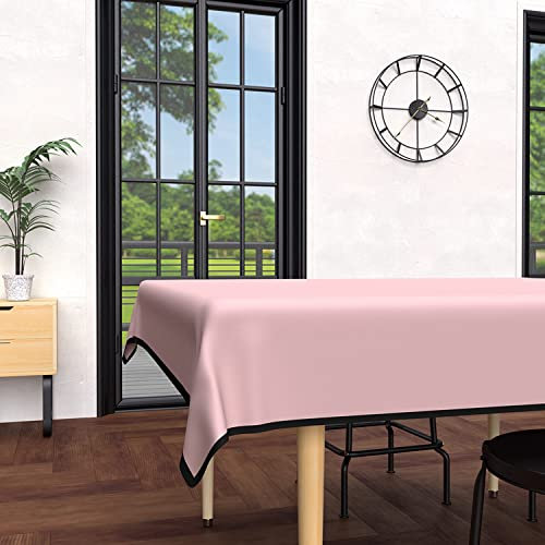 Soleil d'ocre, Boheme Nappe Rectangle Anti-tâches en Microfibre lavée 140x300 cm Vieux Rose