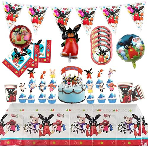 Bunny Decorazioni e Stoviglie per Festa di Compleanno - Palloncini, Decorazioni Torta, Forniture per Bambini