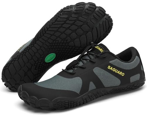 SAGUARO Barefoot Zapatillas de Trail Hombre Escarpines Mujer Zapatos de Agua Minimalistas Zapatillas de Deporte Acuaticos Exterior Interior Grisnegro 43