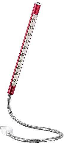 PATIKIL Keyboard Light Laptop Lamp USB LED Lights, 10 Lamp Beads LED Light Touch Control Flexible Stick Long Geeseneck Lamp, Red